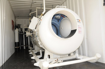 Caisson hyperbare de chantier ETSM / PRO-DIVE en Nouvelle-Calédonie